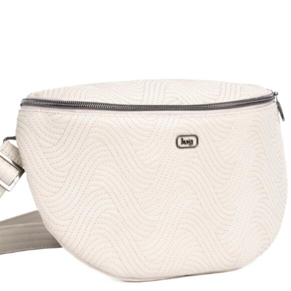 EUC- LUG- TUMBLE SATIN LUXE CROSSBODY and Belt Bag- PEBBLE - Picture 1 of 4
